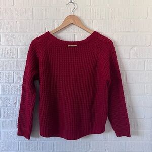 BCBGMaxAzria Deep Red Crew Neck Sweater